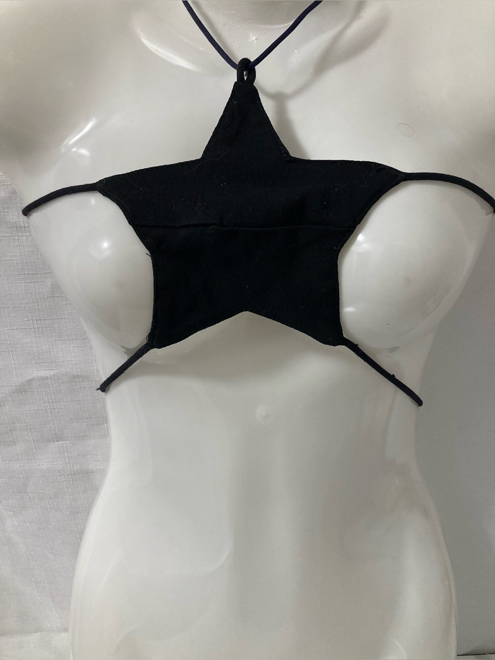 Black Star Shaped Strappy Micro Top Y2K Festival Rave XS/S